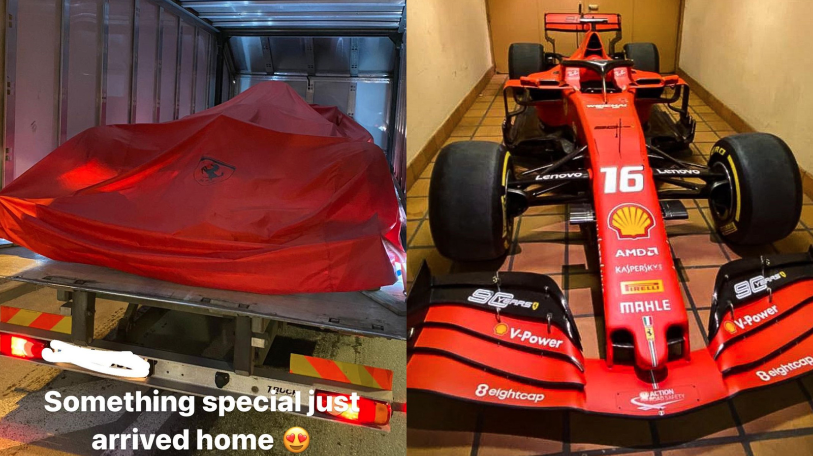 Charles Leclerc takes delivery of Ferrari car he claimed first F1 win in